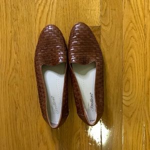 Trotters Liz Leather Woven Loafers Brown Size 8